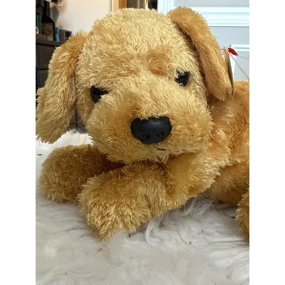 Ty Classic Skippy Golden Retriever Puppy Plush Dog Gold TySilk 10 inch 02046